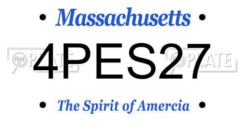 4PES27 Massachusetts License Plate