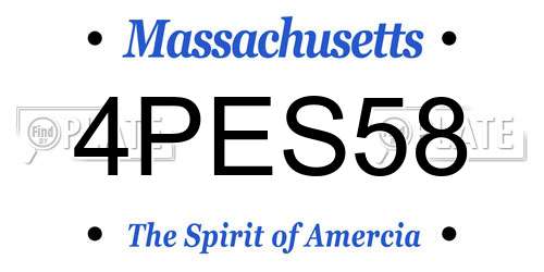 4PES58 Massachusetts License Plate