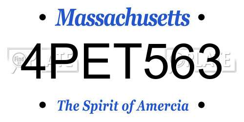4PET563 Massachusetts License Plate