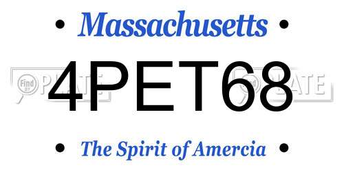 4PET68 Massachusetts License Plate