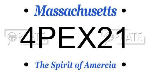4PEX21 Massachusetts License Plate
