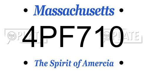 4PF710 Massachusetts License Plate