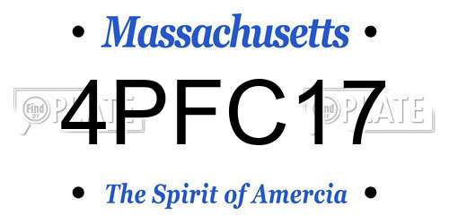 4PFC17 Massachusetts License Plate
