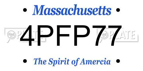 4PFP77 Massachusetts License Plate