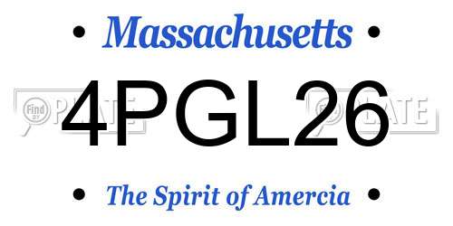 4PGL26 Massachusetts License Plate