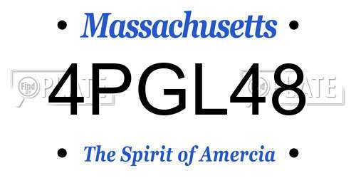 4PGL48 Massachusetts License Plate