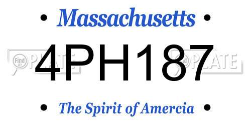 4PH187 Massachusetts License Plate