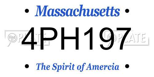 4PH197 Massachusetts License Plate