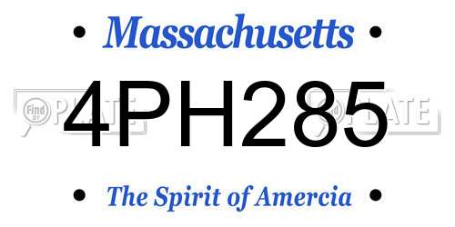 4PH285 Massachusetts License Plate