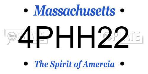 4PHH22 Massachusetts License Plate