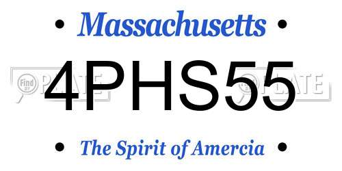 4PHS55 Massachusetts License Plate