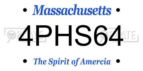 4PHS64 Massachusetts License Plate