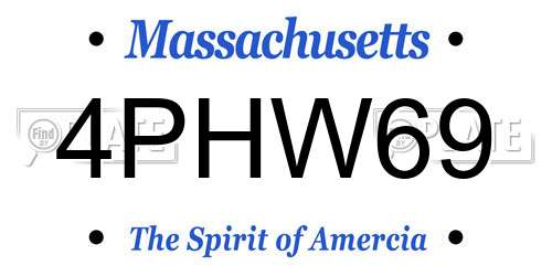 4PHW69 Massachusetts License Plate