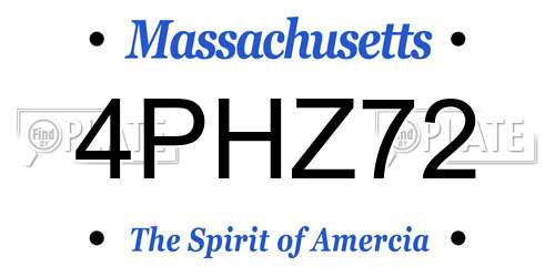 4PHZ72 Massachusetts License Plate