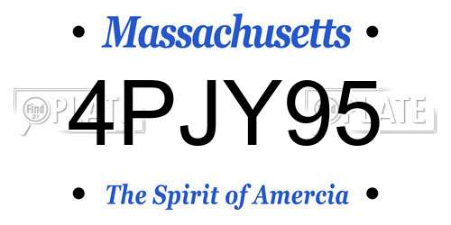 4PJY95 Massachusetts License Plate