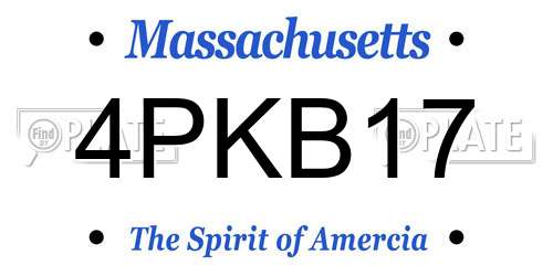 4PKB17 Massachusetts License Plate