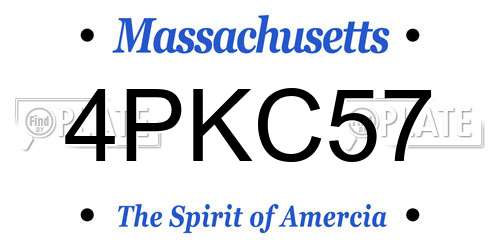 4PKC57 Massachusetts License Plate