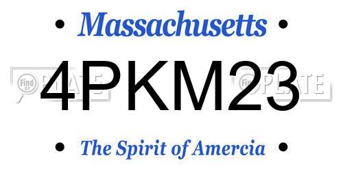 4PKM23 Massachusetts License Plate
