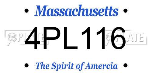 4PL116 Massachusetts License Plate