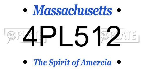 4PL512 Massachusetts License Plate