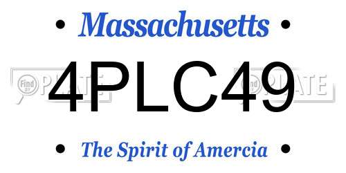 4PLC49 Massachusetts License Plate