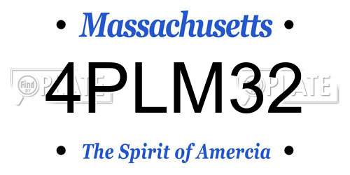 4PLM32 Massachusetts License Plate