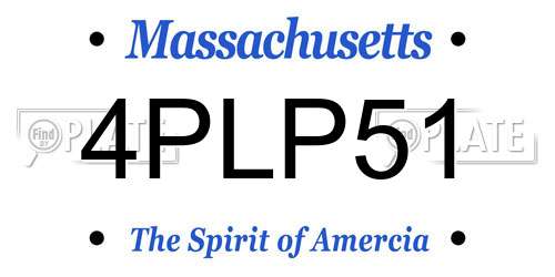 4PLP51 Massachusetts License Plate