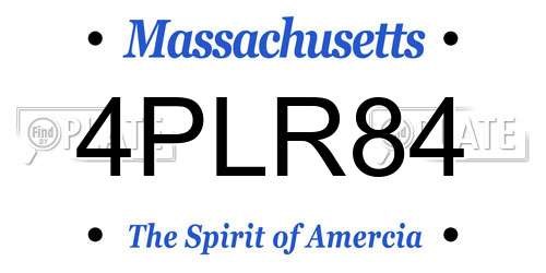 4PLR84 Massachusetts License Plate