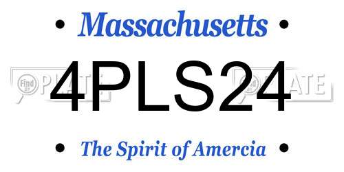 4PLS24 Massachusetts License Plate