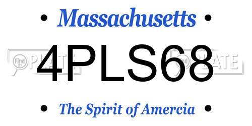 4PLS68 Massachusetts License Plate