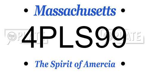 4PLS99 Massachusetts License Plate