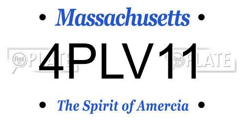 4PLV11 Massachusetts License Plate