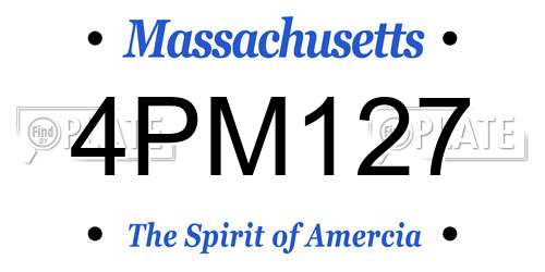 4PM127 Massachusetts License Plate