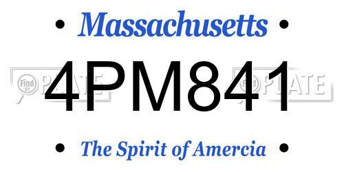 4PM841 Massachusetts License Plate