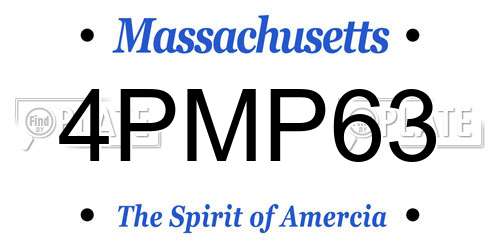 4PMP63 Massachusetts License Plate