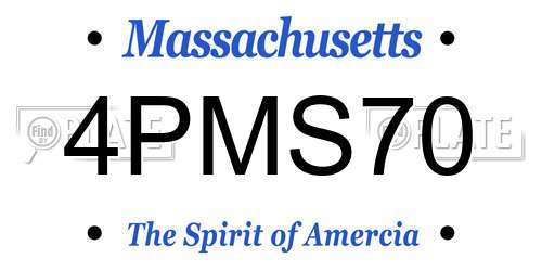 4PMS70 Massachusetts License Plate