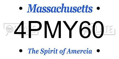 4PMY60 Massachusetts License Plate