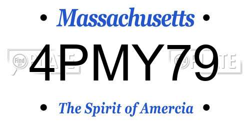 4PMY79 Massachusetts License Plate