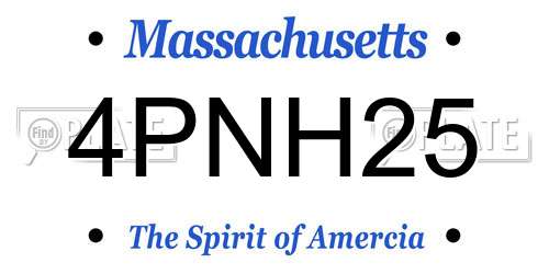 4PNH25 Massachusetts License Plate