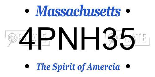 4PNH35 Massachusetts License Plate