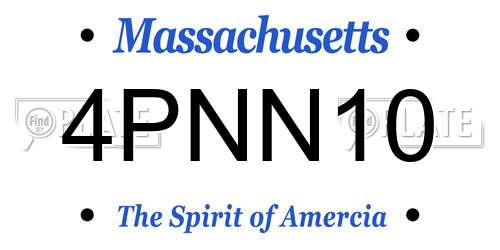 4PNN10 Massachusetts License Plate
