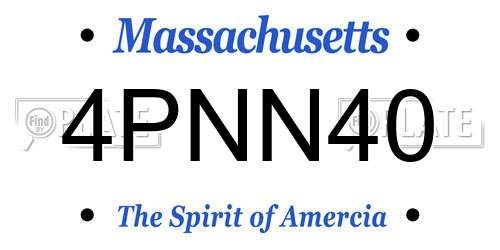 4PNN40 Massachusetts License Plate