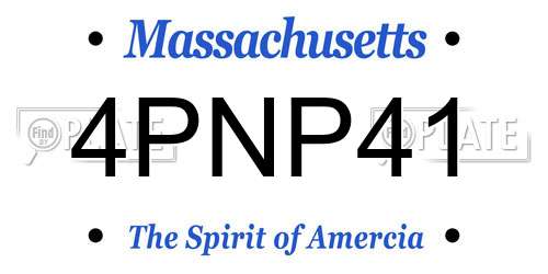 4PNP41 Massachusetts License Plate