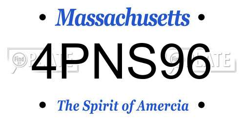 4PNS96 Massachusetts License Plate