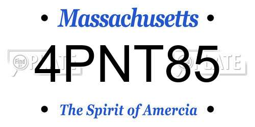 4PNT85 Massachusetts License Plate