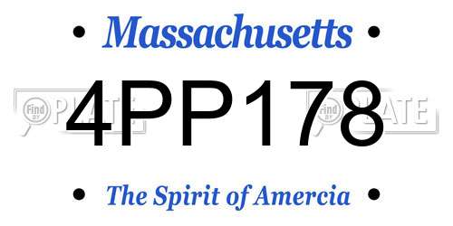 4PP178 Massachusetts License Plate