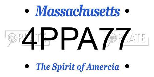 4PPA77 Massachusetts License Plate