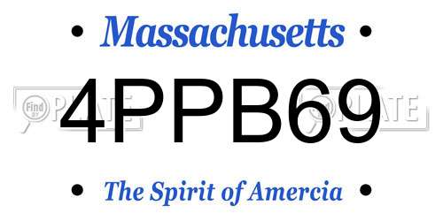 4PPB69 Massachusetts License Plate