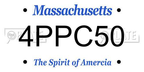 4PPC50 Massachusetts License Plate