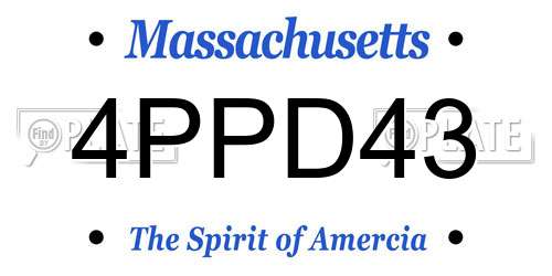 4PPD43 Massachusetts License Plate